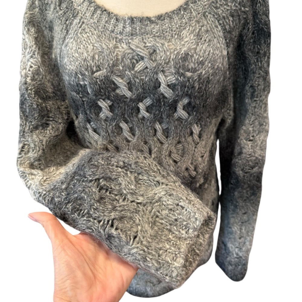 Sundance Gradient Gray Wool Blend Knit Sweater Size Large - Picture 6 of 11